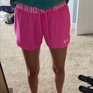 Pink Under Armour shorts